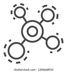 Molecule icon. Outline molecule vector icon for web design isolated on white background