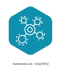 Molecule icon. Outline molecule vector icon for web design isolated on white background