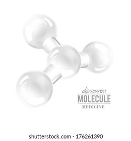 Molecule icon over white backdrop. Vector illustration.