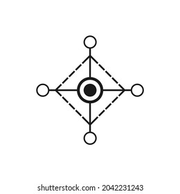 molecule icon and rectangle stuck in the middle