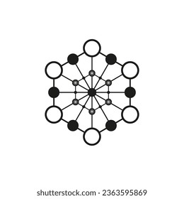 Molecule icon for scientists. Network and connection of people in the community symbol. Vector illustration. EPS 10.