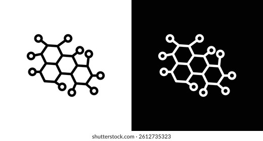 Molecule icon set. Black illustration isolated for graphic and web design