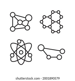 Molecule Icon Set Collection Design Vector Template Illustration Sign And Symbol In Trendy Flat Style