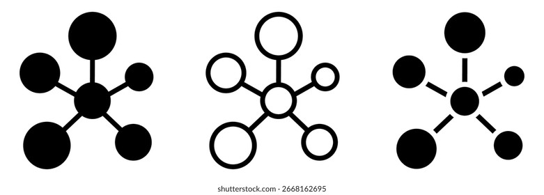 Molecule icon set. DNA structure symbol collection. Vector illustration isolated on white.