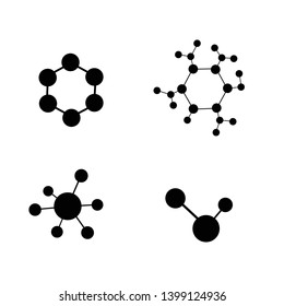 Molecule Icon set isolated on white background