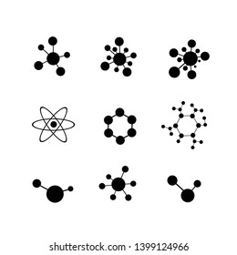 Molecule Icon set isolated on white background