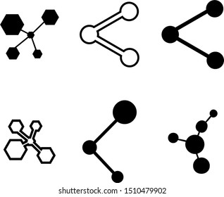 Molecule Icon set isolated on white background, network