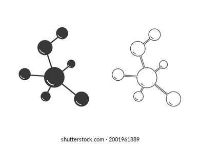 Molecule Icon Set In Trendy Design Vector