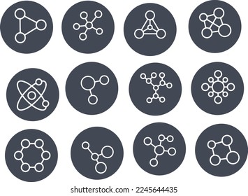 Molecule icon set vector design