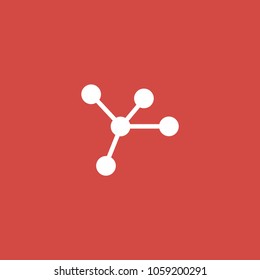 molecule icon. sign design. red background