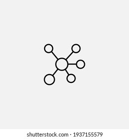 Vector de signo de icono de molécula,Símbolo, ilustración de logotipo para web y móvil