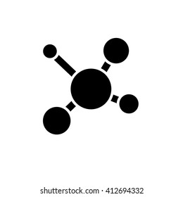 Molecule icon. Silhouette vector illustration