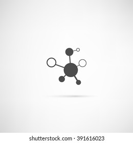 Molecule Icon in simple outline design. EPS10 vector.