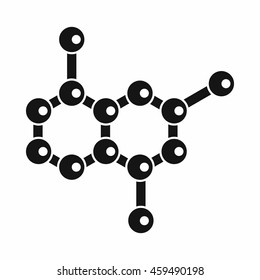Molecule icon in simple style isolated on white background. Science symbol
