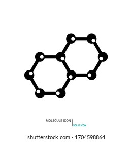 Molecule icon. Solid basic science icon.