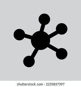 Molecule icon in solid style about laboratory, use for website mobile app presentation