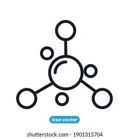 Symbolvorlage für das Molekül ist editierbar. Vektorgrafik von Molecule-Symbol für Grafik- und Webdesign.