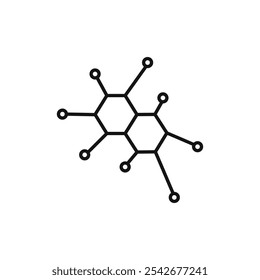 Molecule icon Thin line art isolated