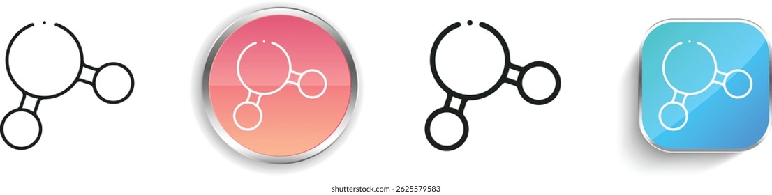 molecule icon. Thin Linear, Regular and Button Style Design Isolated On White Background