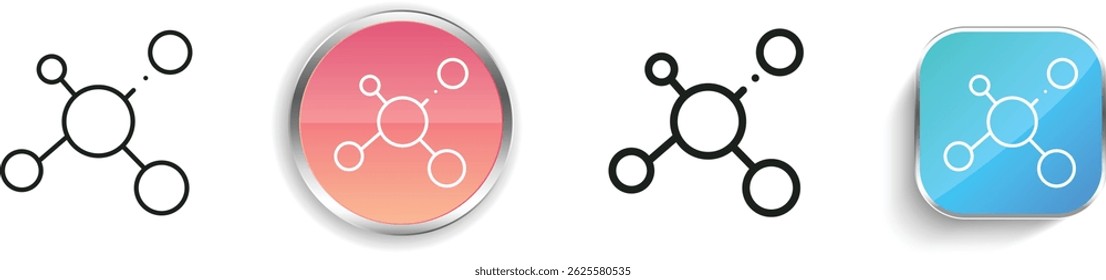 molecule icon. Thin Linear, Regular and Button Style Design Isolated On White Background