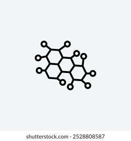 Molecule icon in tree different line stroke sizes.