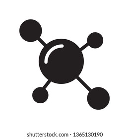 Molecule icon in trendy flat style design. Vector graphic illustration. Molecule icon for website design, logo, and ui. Vector file. EPS 10.