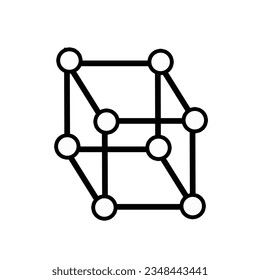 Molecule-Symbol in trendigem Umriss-Design.  Konzept des Wissenschaftslabors, einfaches flaches Design,