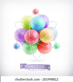 Molecule icon vector