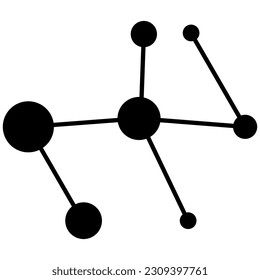 Vector de icono molécula. Signo de ilustración química. Símbolo o logotipo de molécula.