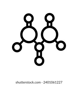 Molecule Icon vector. Chemistry illustration sign. Scientific symbol. Chemical bonds logo.