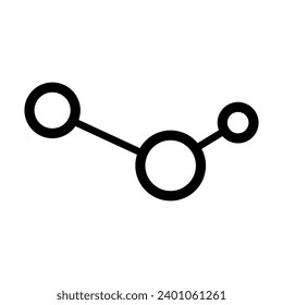 Vector de icono molécula. Signo de ilustración química. Símbolo científico. Logo de los bonos químicos.