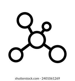 Molecule Icon vector. Chemistry illustration sign. Scientific symbol. Chemical bonds logo.