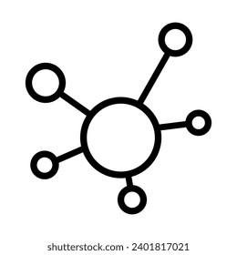 Molecule Icon vector. Chemistry illustration sign. Scientific symbol. Chemical bonds logo.