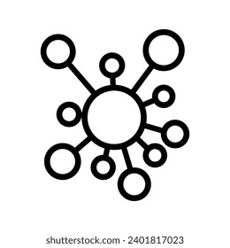 Molecule Icon vector. Chemistry illustration sign. Scientific symbol. Chemical bonds logo.