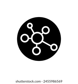 Vector de iconos de molécula. Signo de ilustración química. Símbolo científico. Logotipo de enlaces químicos.