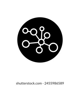 Molecule Icon vector. Chemistry illustration sign. Scientific symbol. Chemical bonds logo.