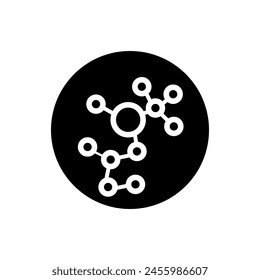 Vector de iconos de molécula. Signo de ilustración química. Símbolo científico. Logotipo de enlaces químicos.