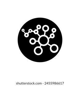 Vector de iconos de molécula. Signo de ilustración química. Símbolo científico. Logotipo de enlaces químicos.