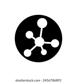 Molecule Icon vector. Chemistry illustration sign. Scientific symbol. Chemical bonds logo.