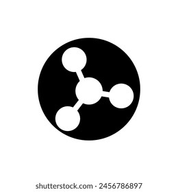 Vector de iconos de molécula. Signo de ilustración química. Símbolo científico. Logotipo de enlaces químicos.
