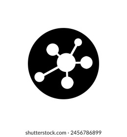 Molecule Icon vector. Chemistry illustration sign. Scientific symbol. Chemical bonds logo.