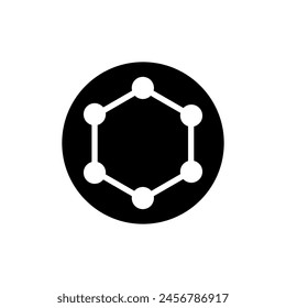 Molecule Icon vector. Chemistry illustration sign. Scientific symbol. Chemical bonds logo.