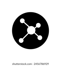 Molecule Icon vector. Chemistry illustration sign. Scientific symbol. Chemical bonds logo.