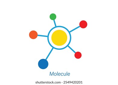 Molecule icon. Vector icon illustrating molecular bonds.