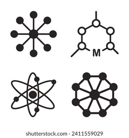 plantilla de diseño de ilustraciones vectoriales de iconos de molécula