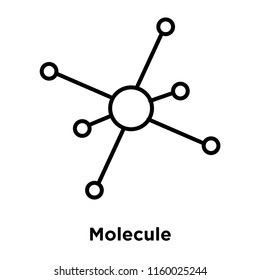 Molecule icon vector isolated on white background, Molecule transparent sign , sign and symbols in thin linear outline style