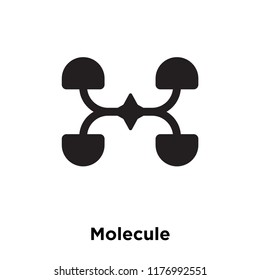 Molecule icon vector isolated on white background, logo concept of Molecule sign on transparent background, filled black symbol
