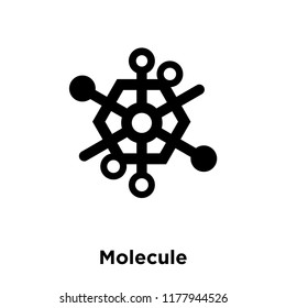 Molecule icon vector isolated on white background, logo concept of Molecule sign on transparent background, filled black symbol