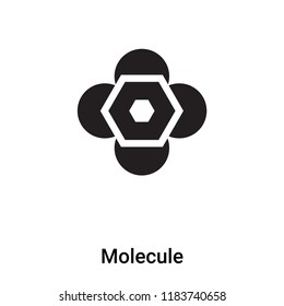 Molecule icon vector isolated on white background, logo concept of Molecule sign on transparent background, filled black symbol