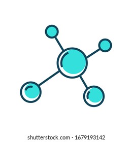 Molecule icon vector on white background